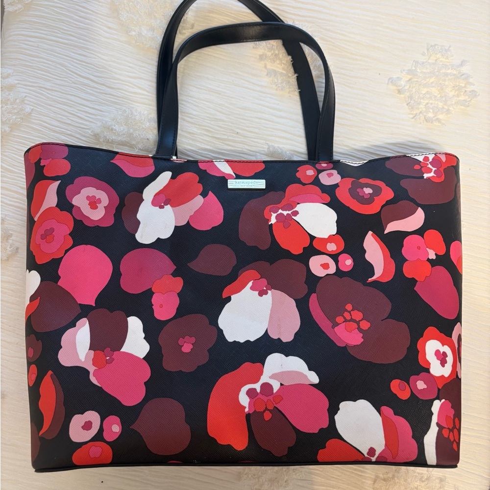 Kate Spade Floral Black Tote Bag